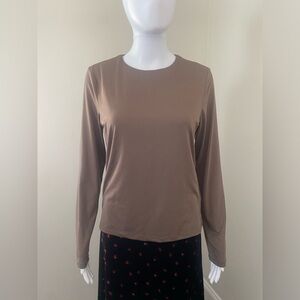 H&M Beige/Brown Long Sleeve Tee Size Large
